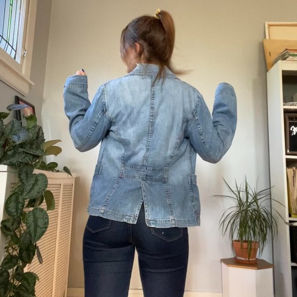 JCREW Women's S Tailored Denim Jean Jacket with Pockets - Picture 6 of 6